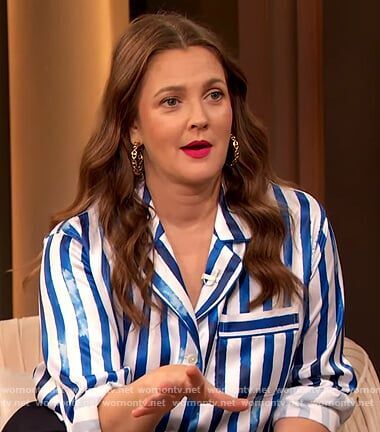 Ralph Lauren Blue Striped Satin Blouse Shirt Small BNWT