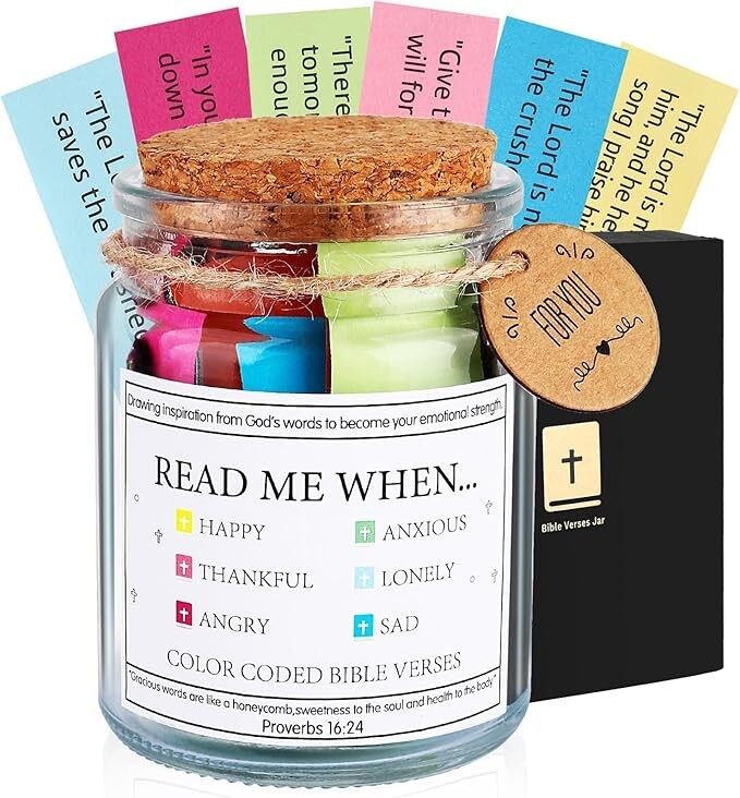 READ ME WHEN Bible Verses Jar,Christian Gifts for Women the Hope Jar Bible Verse