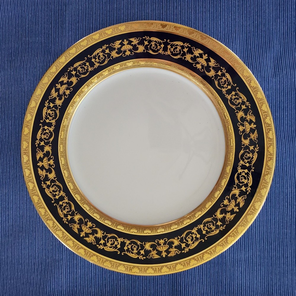 Remarkably Beautiful Raynaud Limoges Porcelain Pompei Flat Chop Plate Round 11