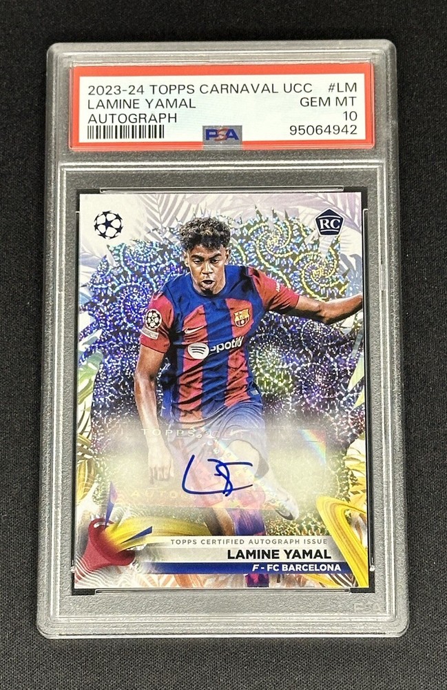 2023-24 Topps Carnival UEFA Lamine Yamal RC Auto PSA 10 GEM MINT