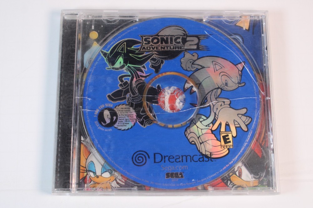 Sega Sonic Adventure 2 (Sega Dreamcast, 2001) W/ Disc + cover art (no manual)
