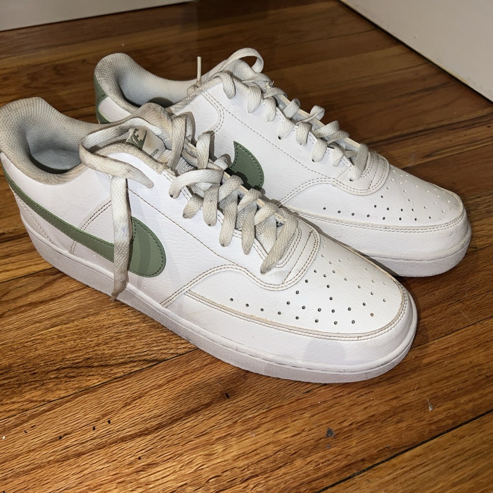 Size 12 - Nike Court Vision Next Nature Low White Oil Green