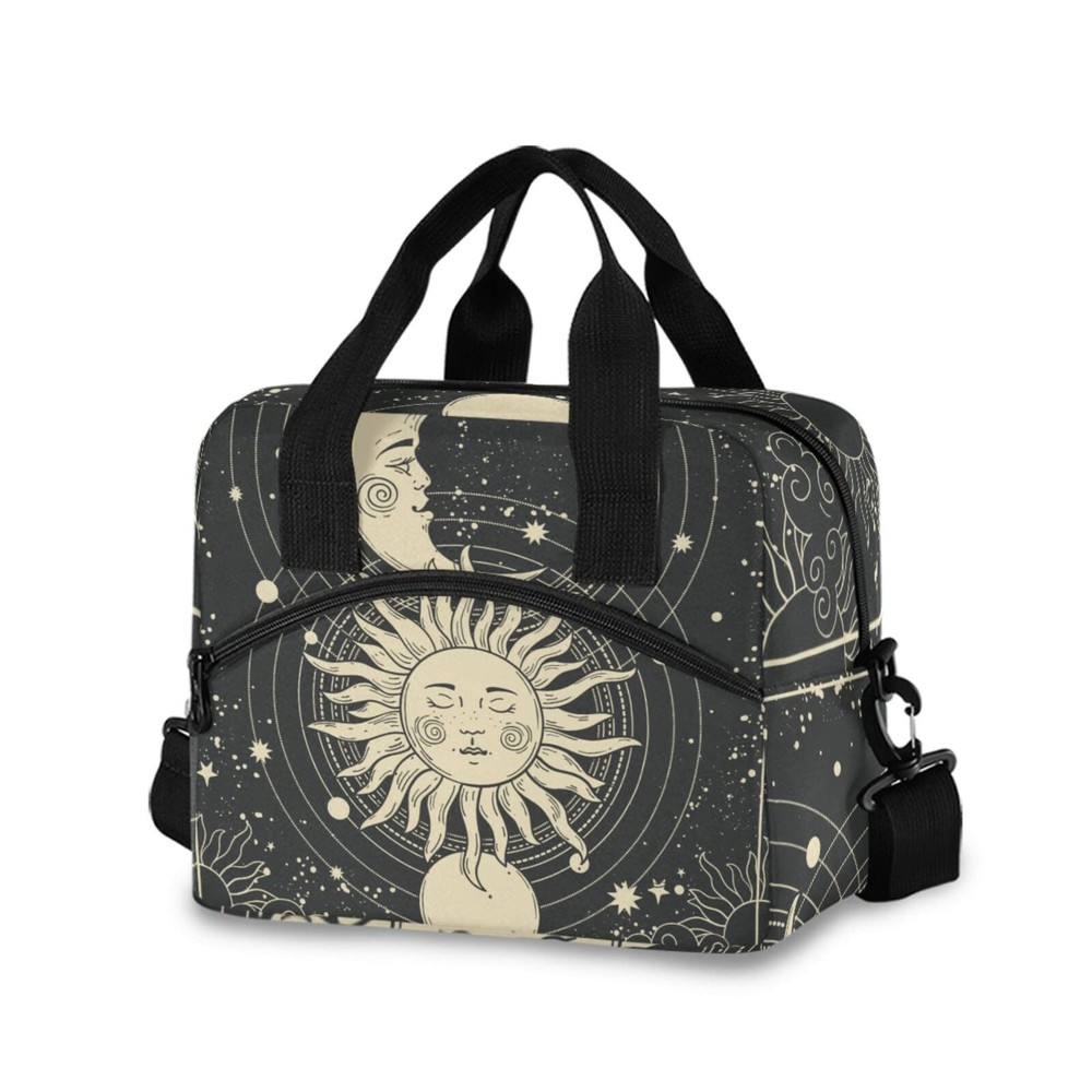 Astrology Tarot Goth Insulated Lunch Tote Cooler Bag Reusable