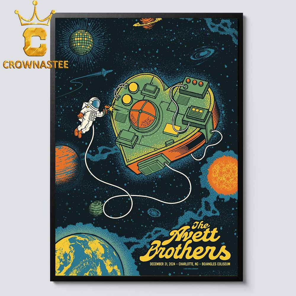 The Avett Brothers 2024 NYE Charlotte NC Concert Poster Unframed
