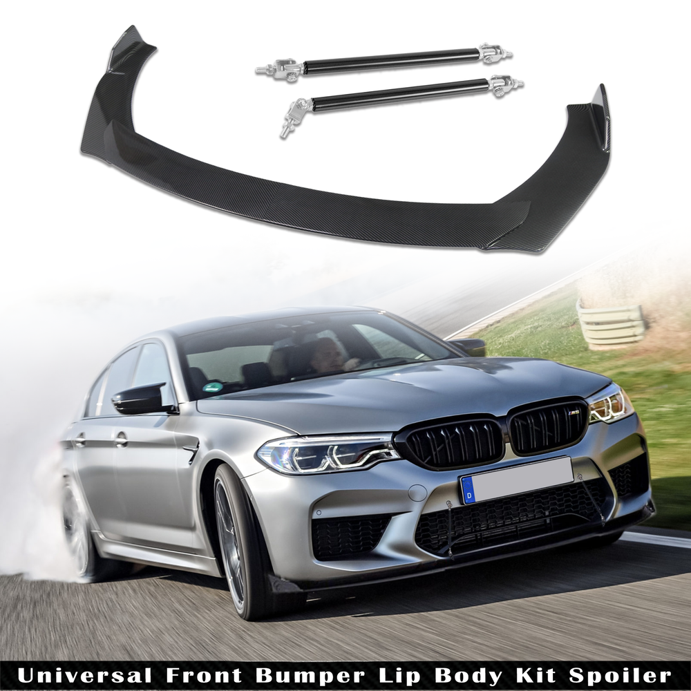 For BMW Universal Front Bumper Lip Spoiler Splitter Carbon Look