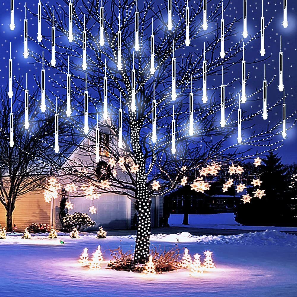 Purtuemy Christmas Lights Outdoor, Meteor Shower Lights 12 inch 8 Tubes LED S...