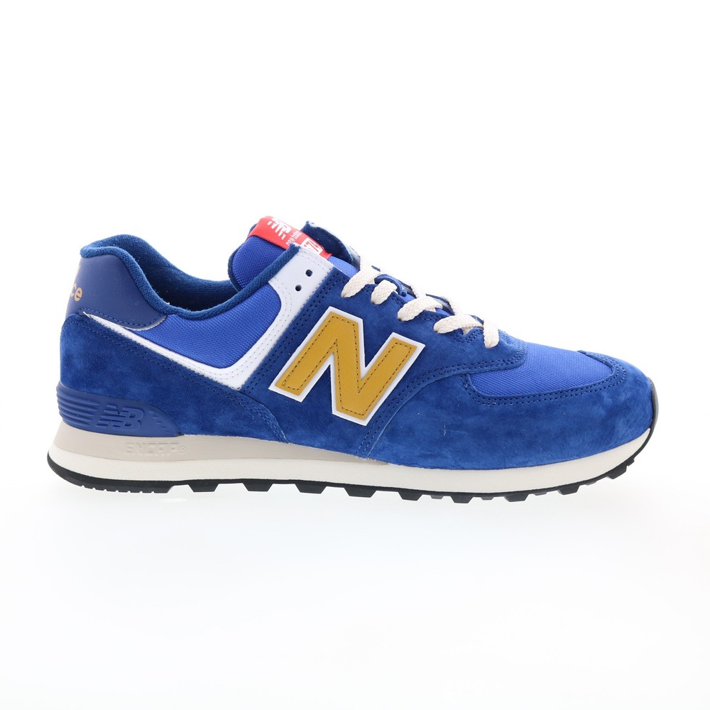 New Balance 574 U574HBG Mens Blue Suede Lace Up Lifestyle Sneakers Shoes 8