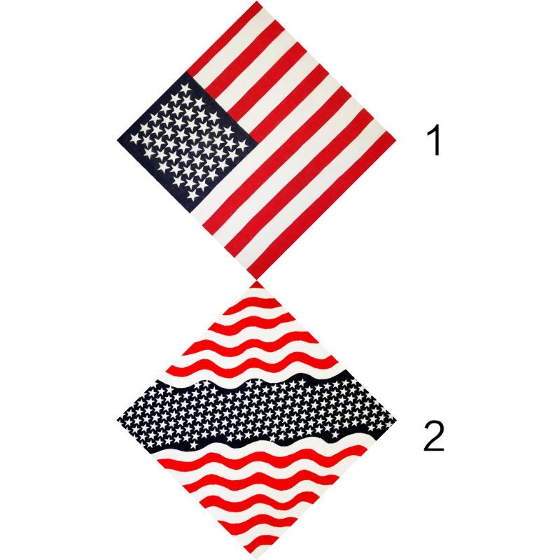 Unisex Cotton Hip Hop Bandana with American Flag Stripes for Hair or Mask