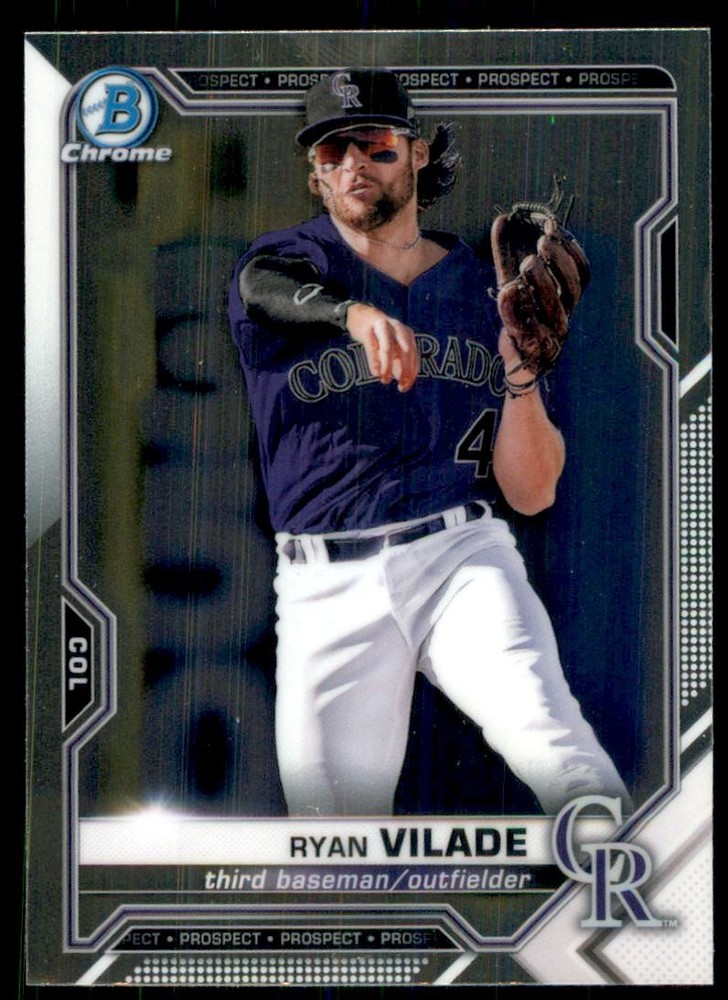 2021 Bowman Chrome Prospects Ryan Vilade BCP68 Rockies Rookie Card  