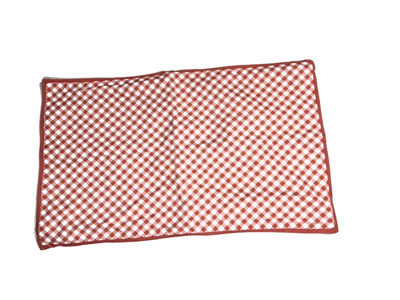 Pottery Barn Brick Orange Gingham Plaid Sofa Toss Lumbar Pillow Cover New