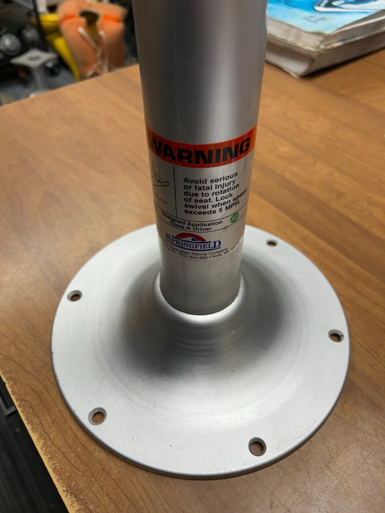 Springfield Aluminum Captains Chair Seat Base Pedestal Stationary Locking 2-3/8