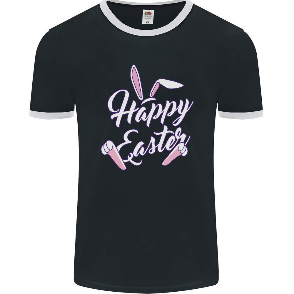 Happy Easter Cool Rabbit Ears and Feet Mens Ringer T-Shirt FotL