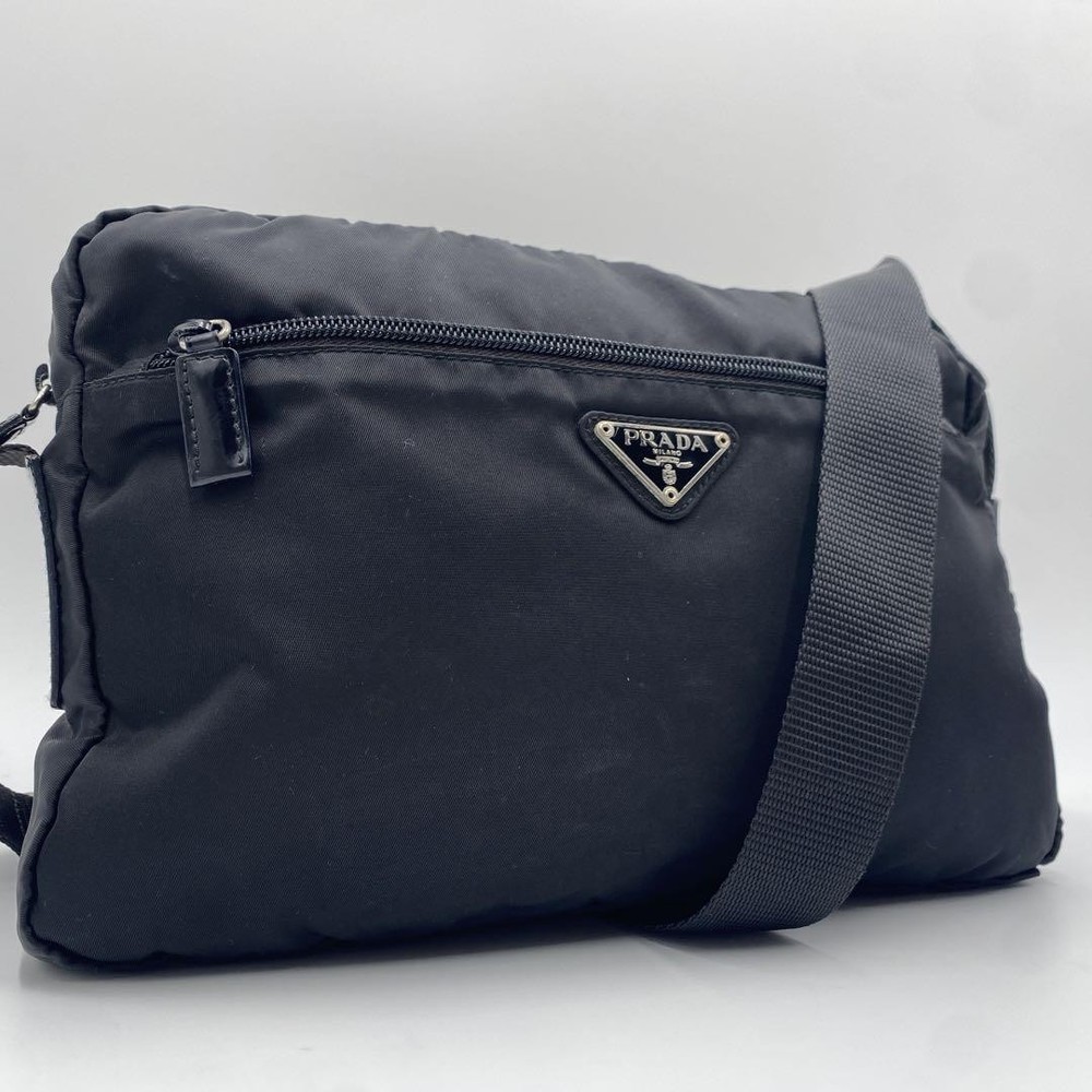 Prada Tessuto Nylon Camera Crossbody Bag Black in Excellent Condition