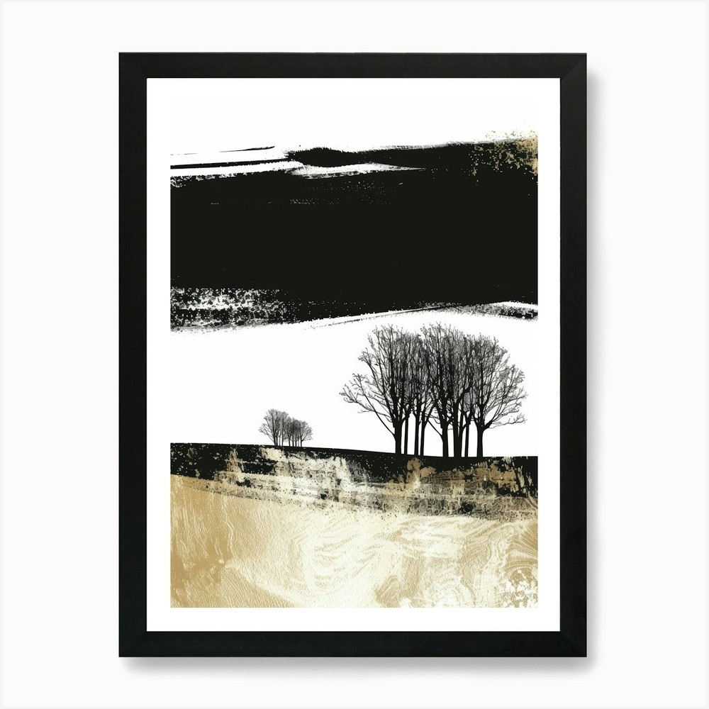 Snowy Trees Art Print Framed Canvas Wall Decor Picture