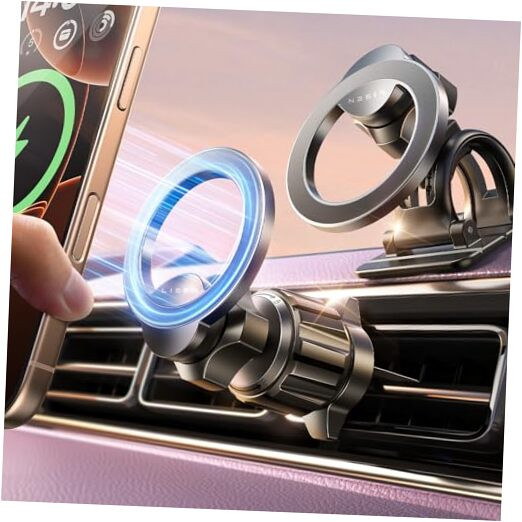 360° Rotating MagSafe Car Mount - Magnetic Phone Holder for Dashboard  