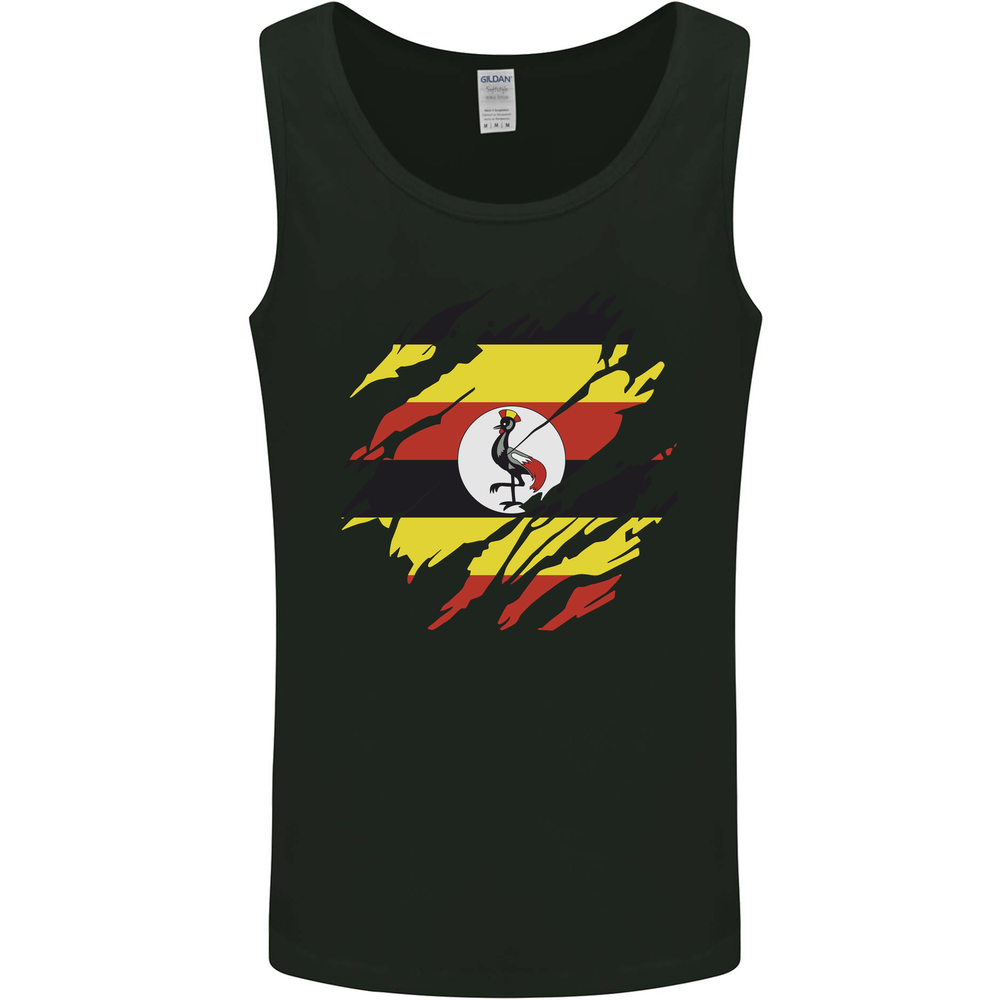Torn Uganda Flag Ugandan Day Football Mens Vest Tank Top