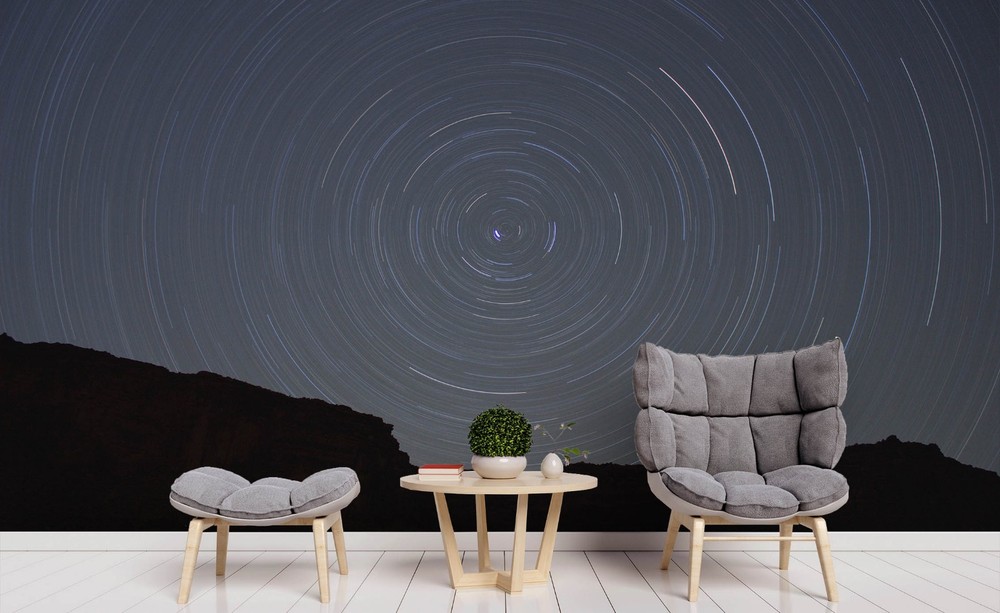 3D Mountains Starry Sky Night View Wall Murals Wallpaper Murals Wall Sticker
