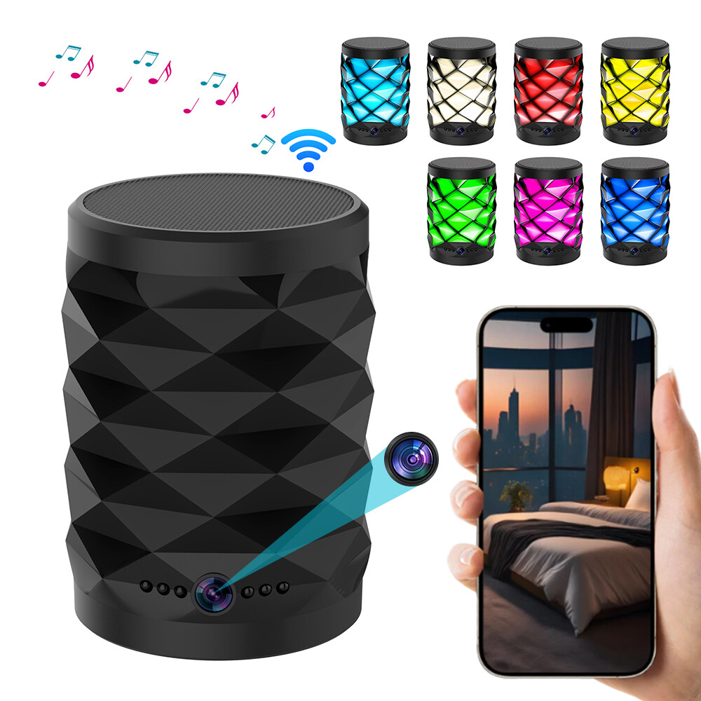 4K HD Mini Wifi Camera RGB Ambient Lighting Two-way Audio IR Night Home Security