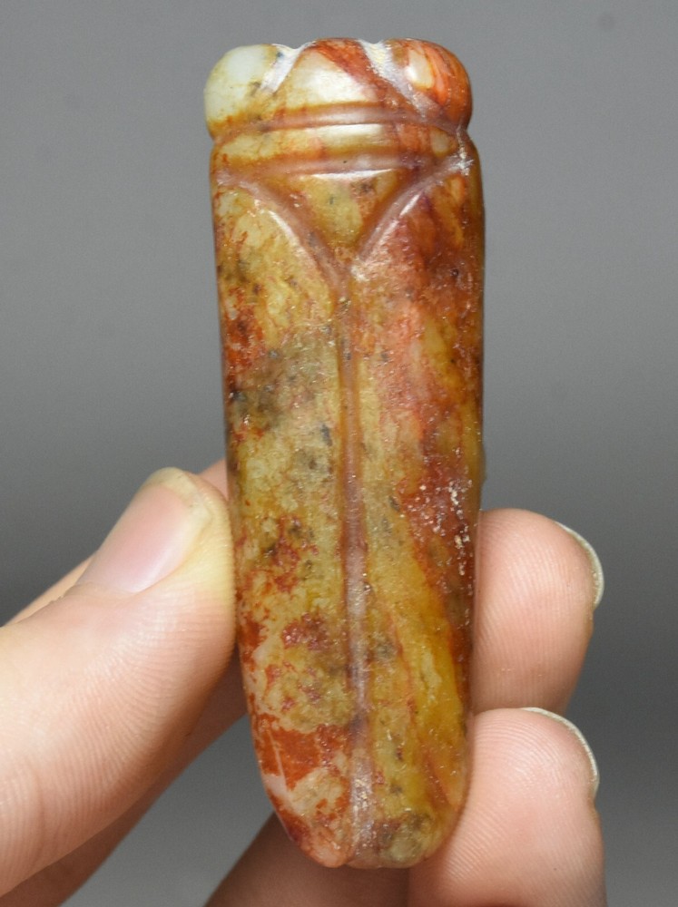 6CM Hongshan Culture Ancient Jade Cicada Amulet Pendant