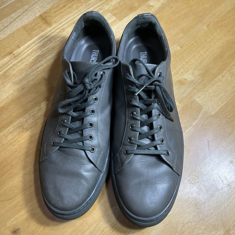 Thursday Boot Co. Premier Low Top Leather Sneakers for Men in Size 14 Gray