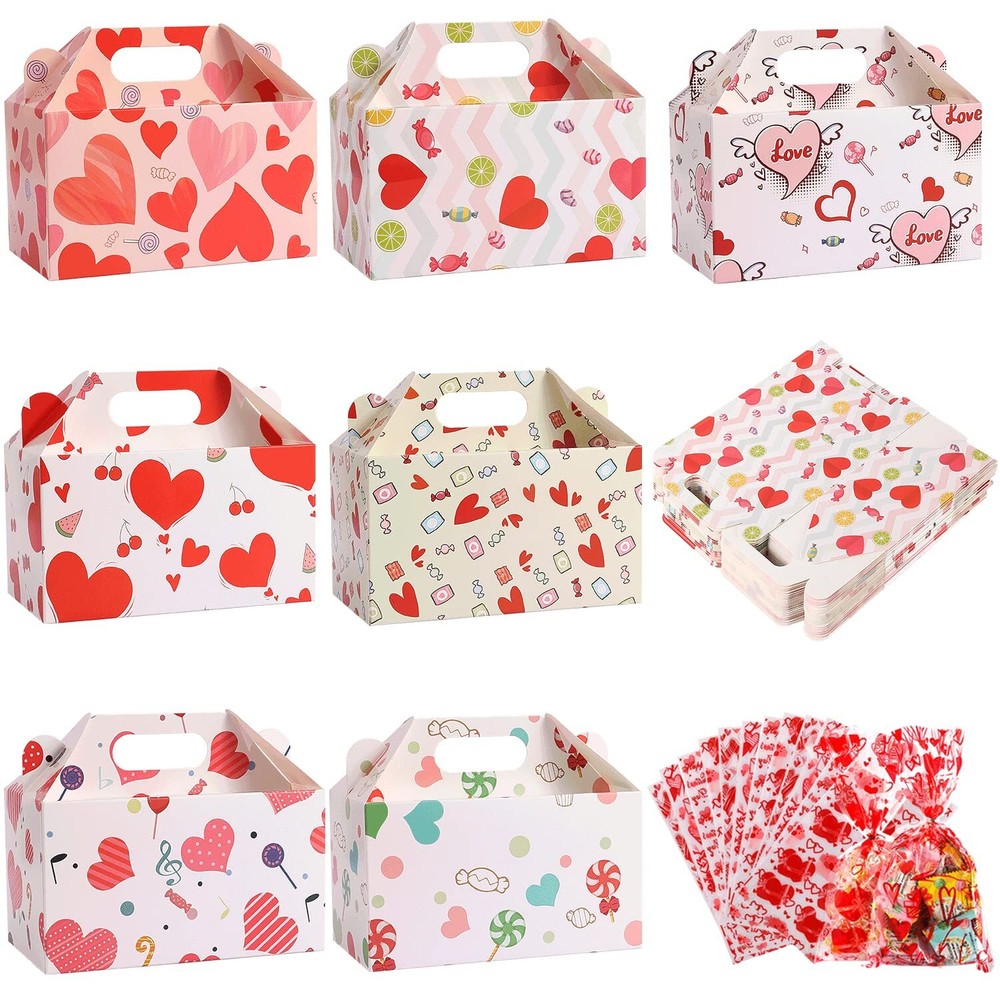 Valentine’s Treat Boxes Gift Bags - 28 Pack Valentines Candy Bags Goodie Bags...