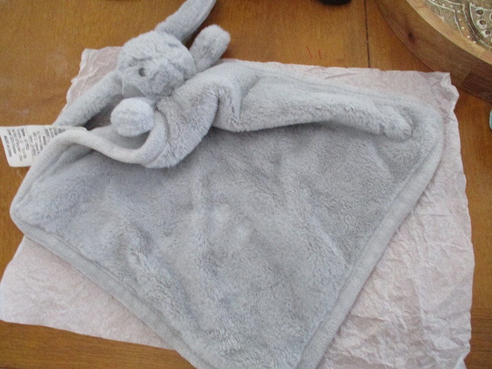 S.L. SL Home Fashions SO DREAMY Plush GRAY BUNNY RABBIT Security Blanket Lovey