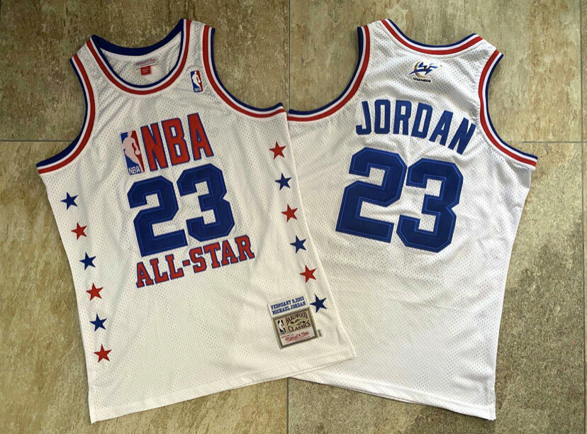 Chicago Bulls Michael Jordan white NBA Allstar Game basketball retro jersey