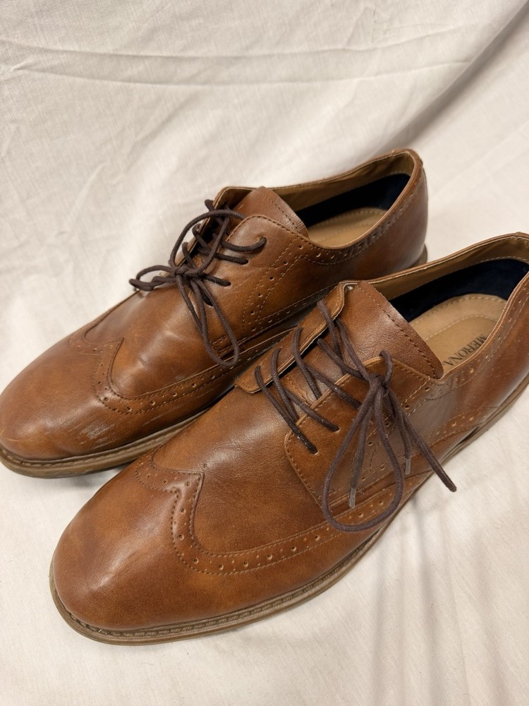Brown Dress Shoes Leather Style Merona Size 13