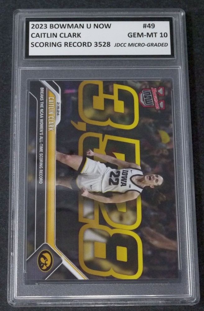 2023 Bowman U Now #49 Caitlin Clark Scoring Record 3528 JDCC 10 GEM MT