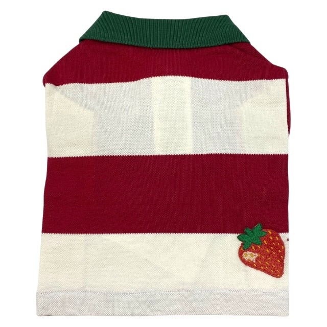 Gucci GG Strawberry Patch Red Stripe Cotton Dog T-Shirt