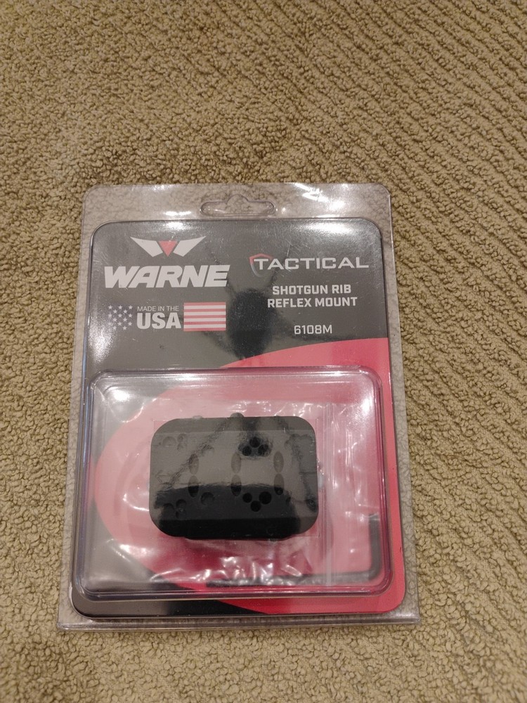 Warne Red-Dot Shotgun Rib Reflex Mount, Black, 6108M Red Dot Sight Mount