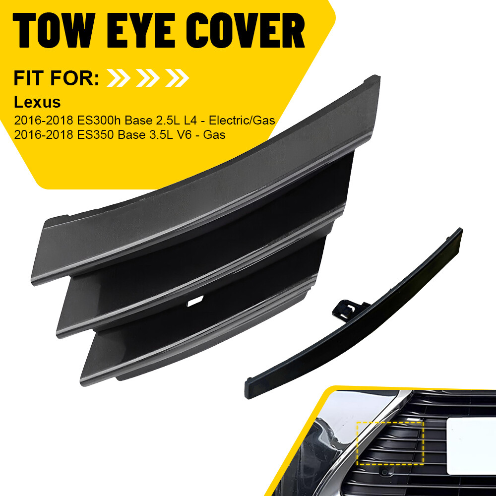 Lexus ES300h ES350 2016-2018 Black Front Bumper Tow Hook Cover Cap