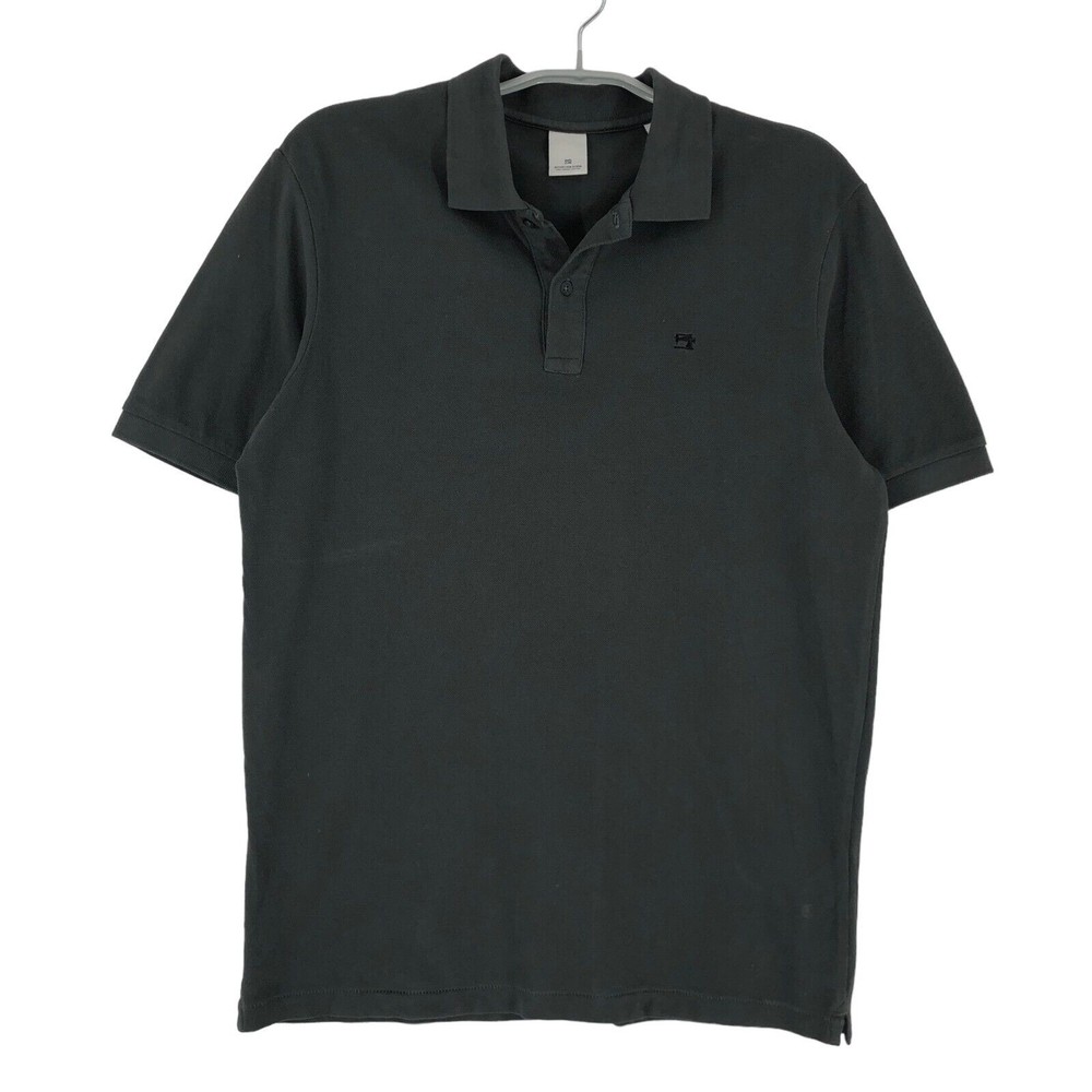 SCOTCH & SODA Polo Neck T-Shirt Regular Black  Men Size M