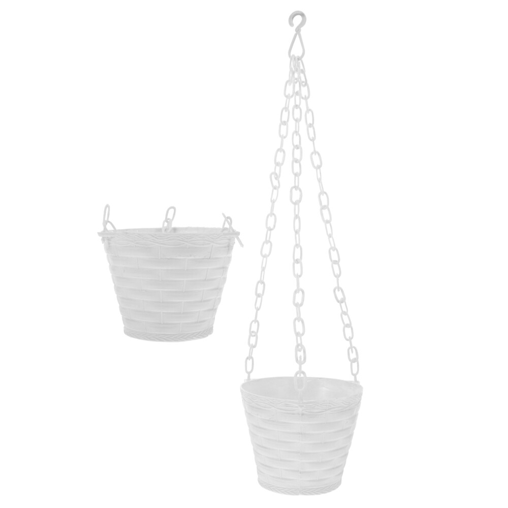 2Pcs Artificial Plants Pots Plastic Hanging Planters Hanging Flower Pots with
