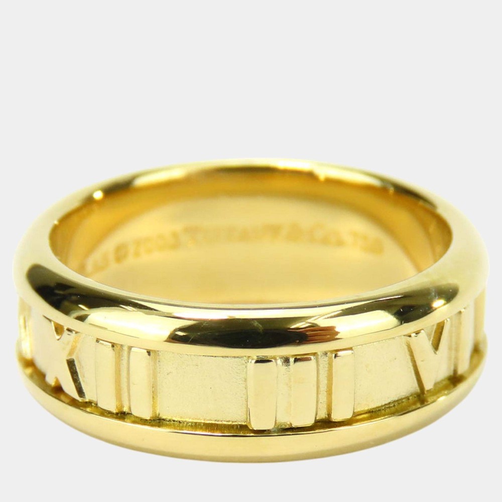 Tiffany Co Atlas 18K Yellow Gold Ring EU 51