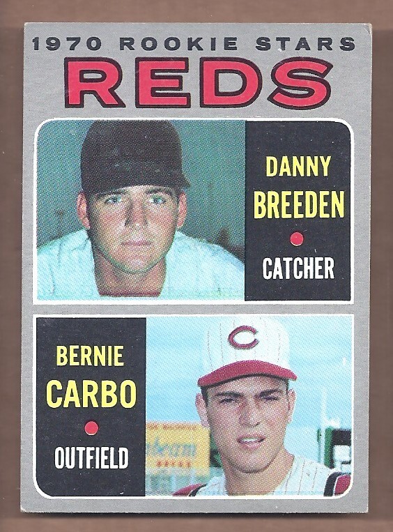 1970 Topps #36 REDS ROOKIES DANNY BREEDEN & BERNIE CARBO NEAR MINT CONDITION