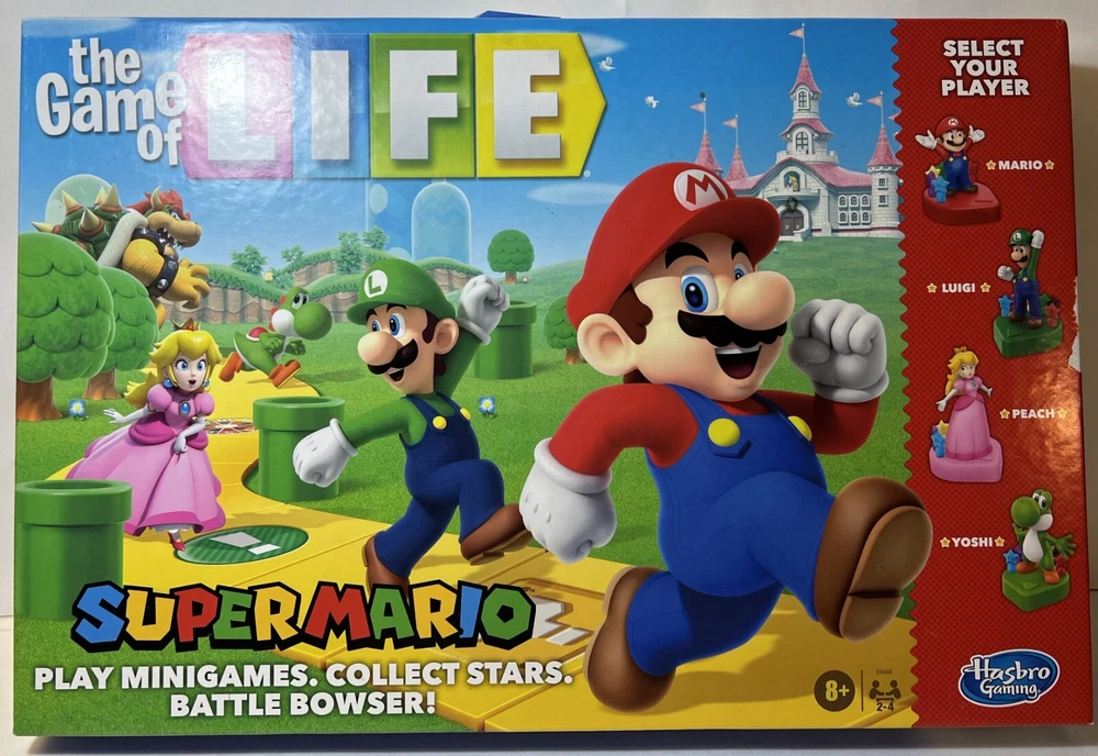 Hasbro Gaming The Game of Life Super Mario Edition - Fun-Filled Family Board Game for Kids Ages 8 and Up, Featuring Iconic Super Mario Characters and Adventures