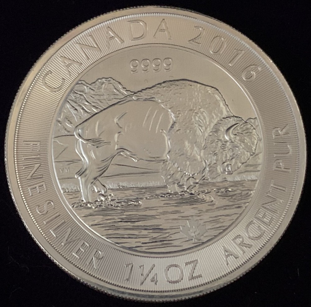 Canada 2016, Bison, 1 1/4  troy oz .999 Fine Silver Art Round