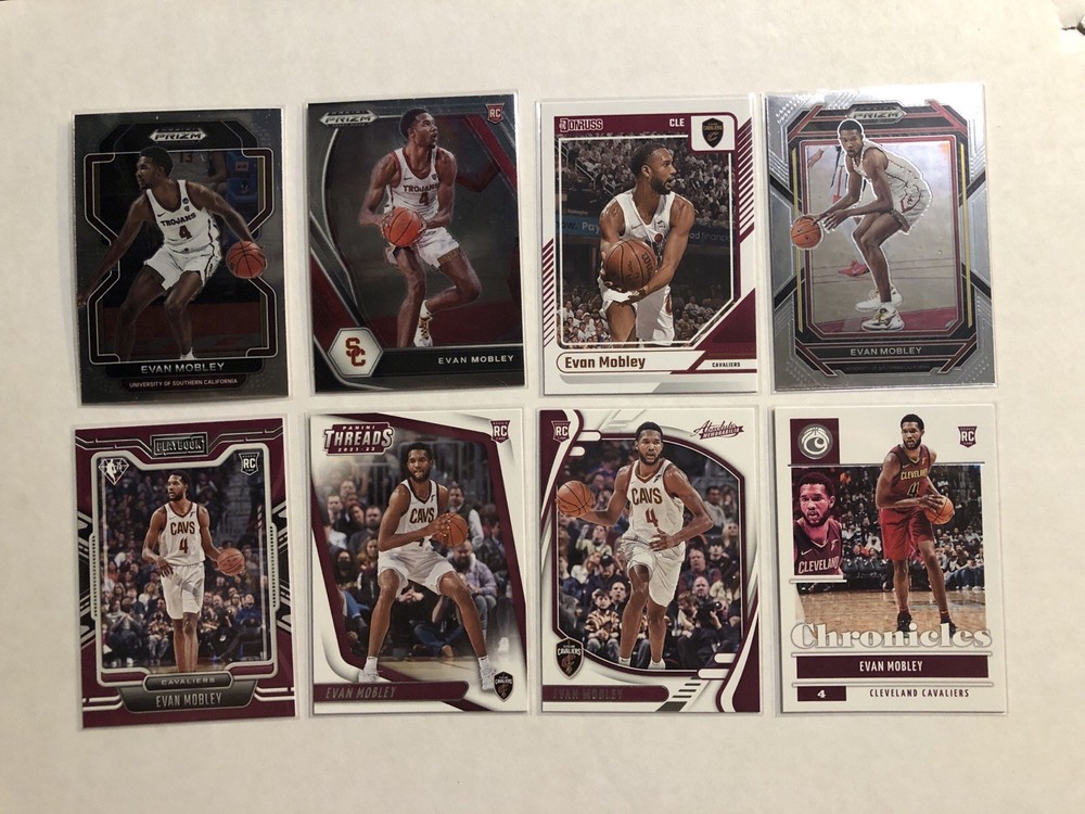 Lot of 8 Evan Mobley Basketball NBA Cards Cleveland Cavaliers Rookie