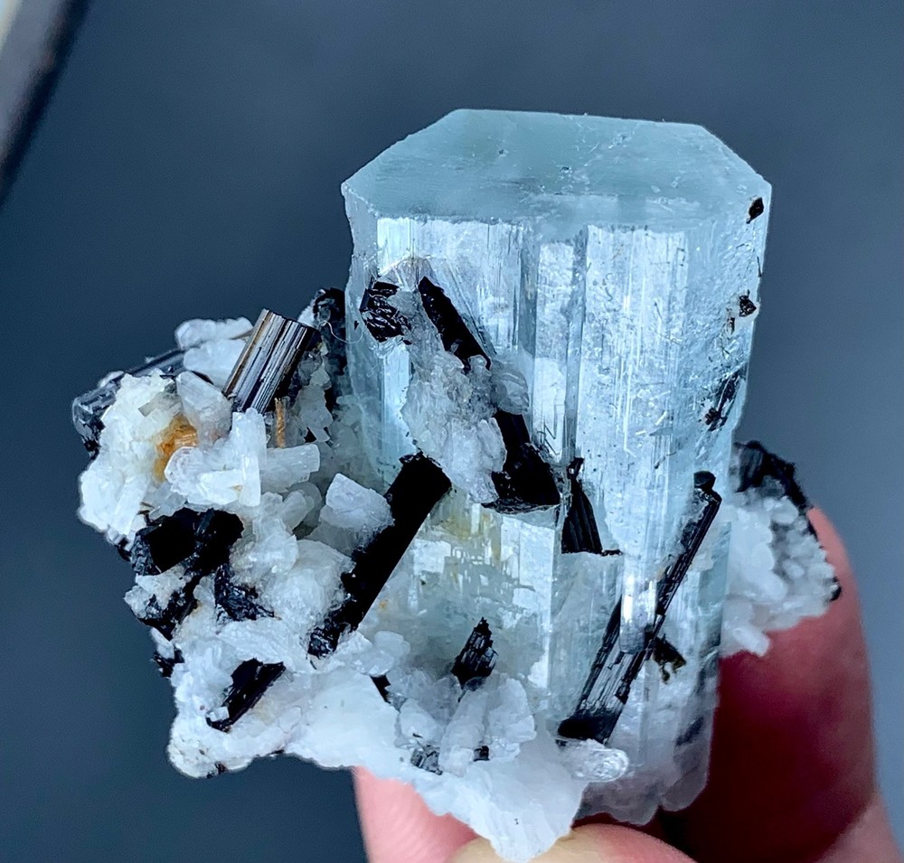 30 Grams Aquamarine Crystal With Schorl Specimen – Natural Gem Pakistan