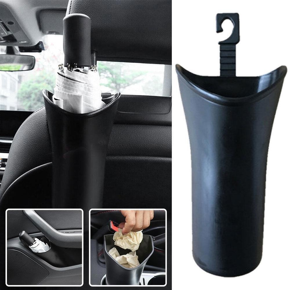 In-Car Umbrella Holder Garbage Can Trash Storage Box Organizer Accessories Black