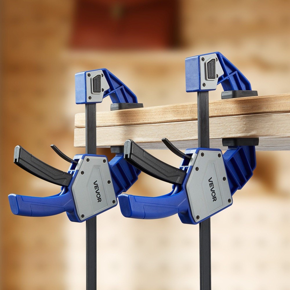24-Inch Bar Clamp Set of 2 - One-Handed 340lb Heavy-Duty Woodworking Clamp and Spreader  