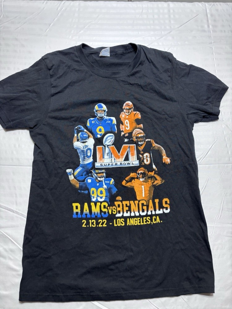 Yazbek 2012 SUPER BOWL LVI Bengals VS RAMS NFL T SHIRT Mens Medium Los Angeles