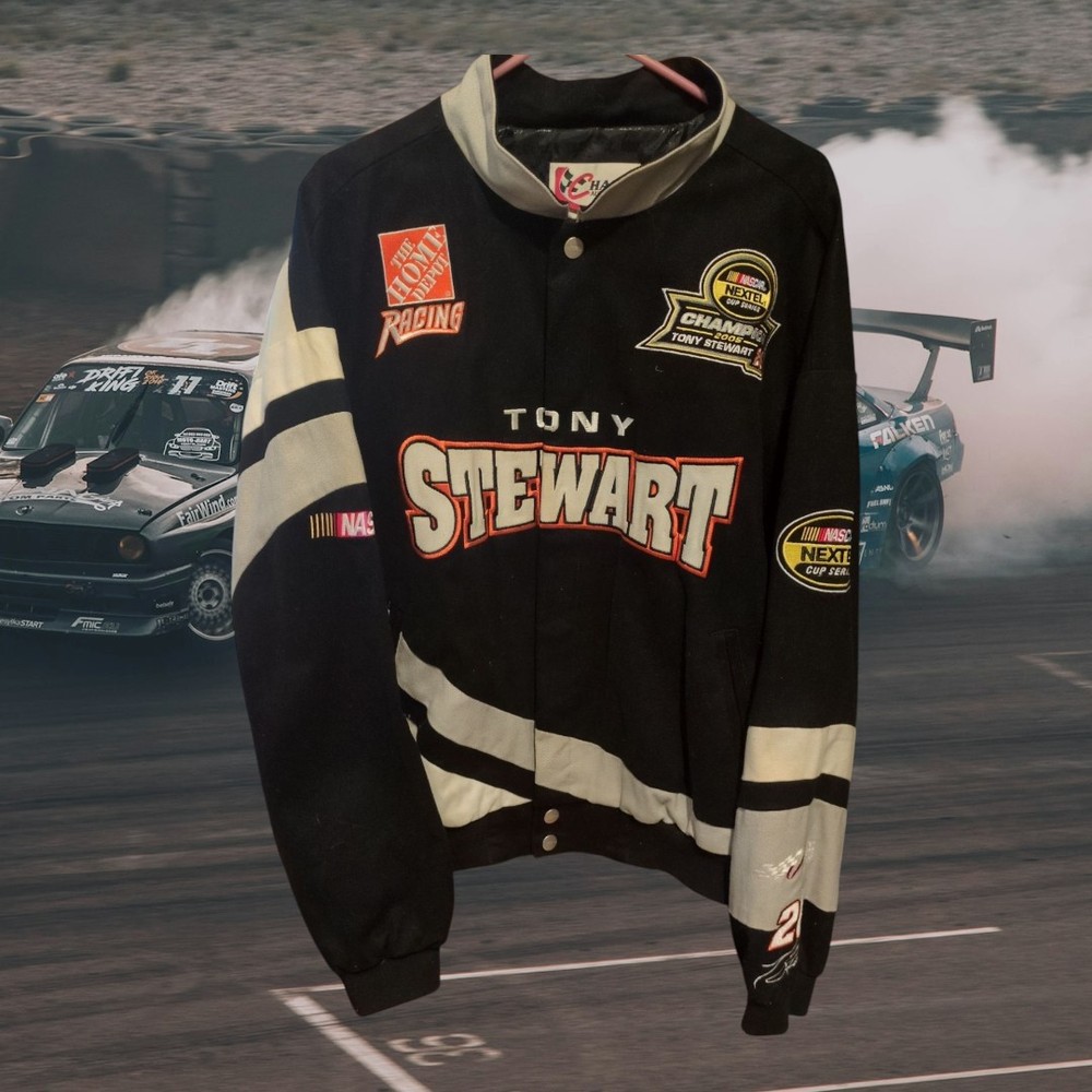 Vintage Tony Stewart The Home Depot NASCAR Pit Jacket Mens Large