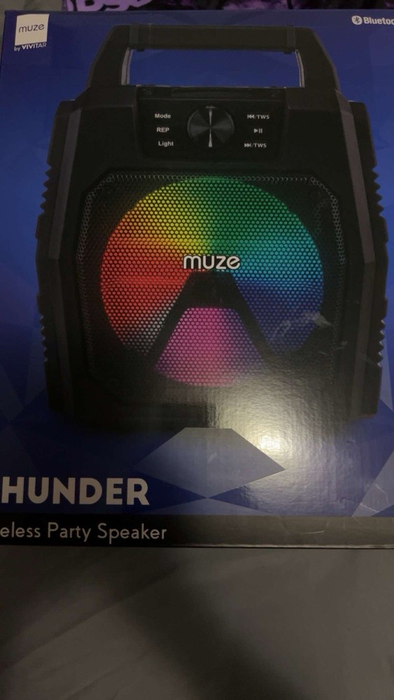 Vivitar Muze THUNDER Wireless Party Speaker with 7-Hour Playtime and LED Lights