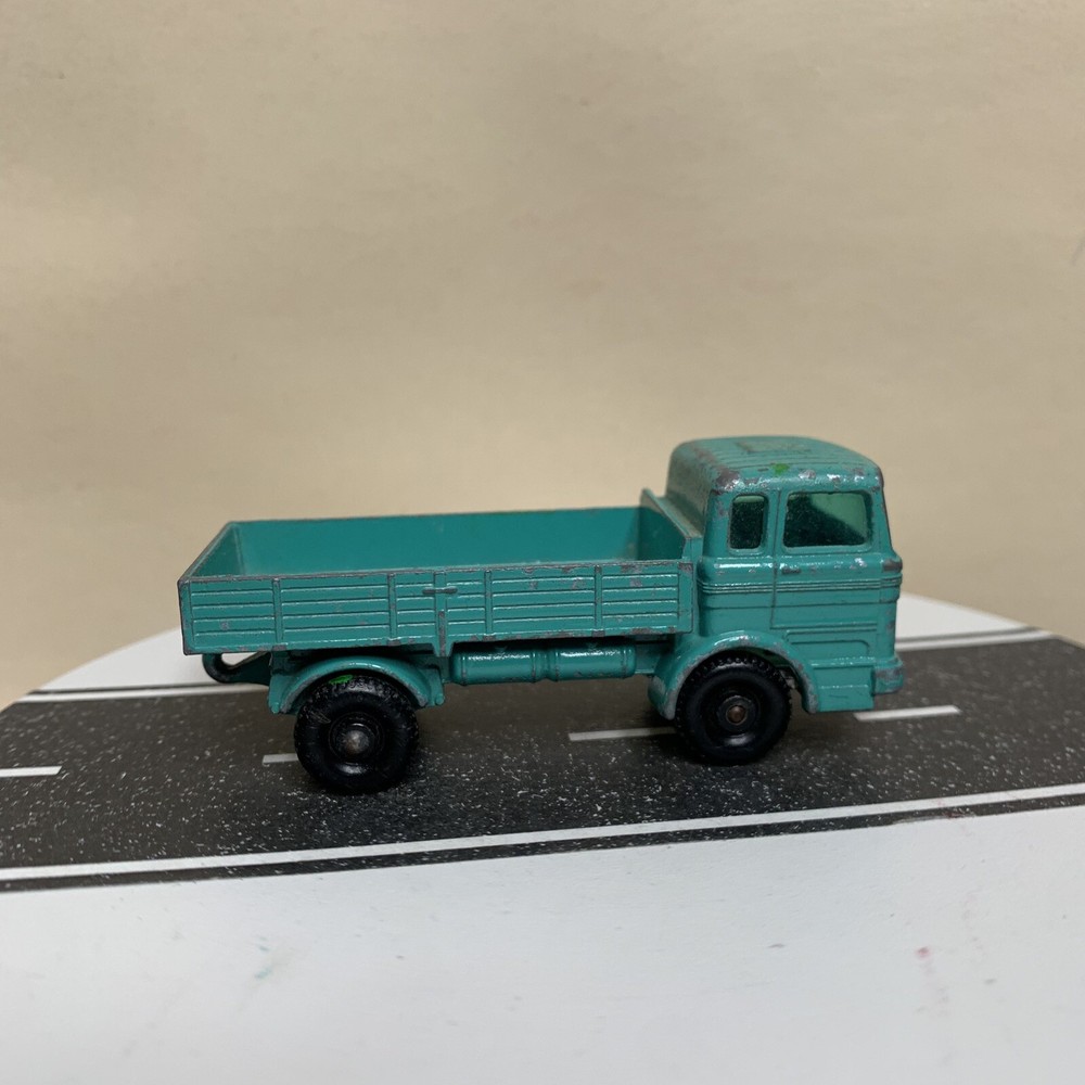 Matchbox Lesney #1 Mercedes Benz Truck Flatbed Cab Cabover Aqua Green As-is VTG