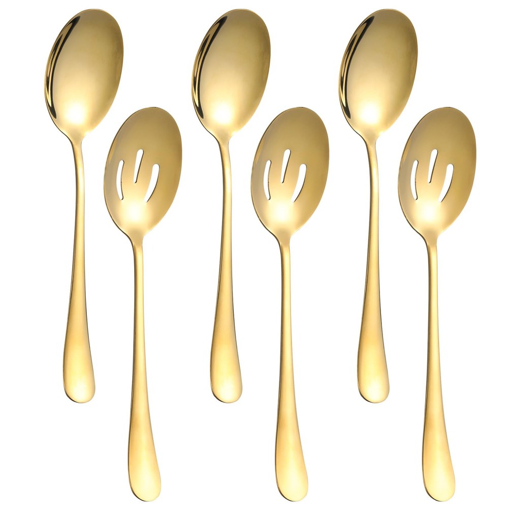 6-Piece 8.7 Inch Serving Spoon Set with 3 Sturdy Spoons for Versatile Use