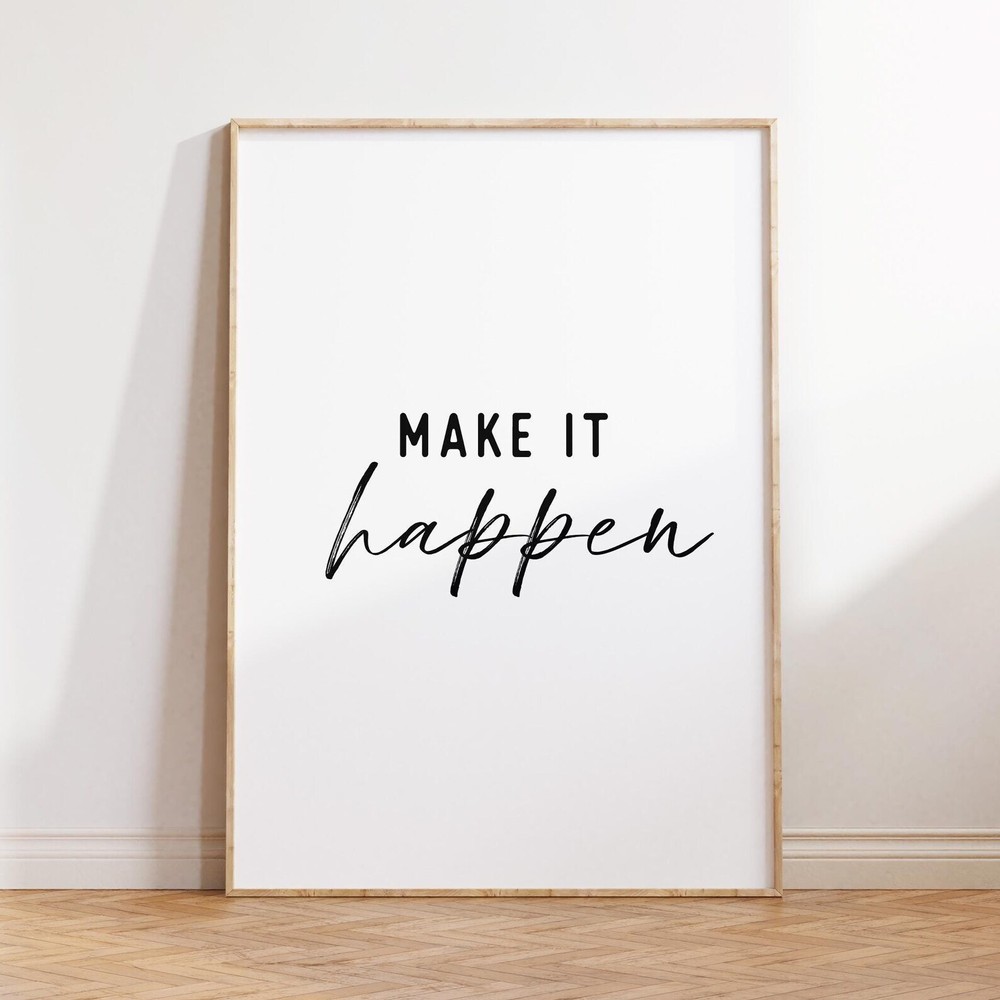 Printable Office Decor Make It Happen Wall Art Motivational Office Art Positive