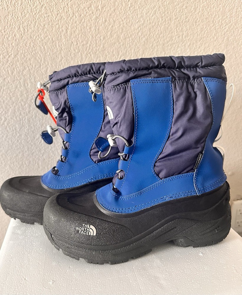 The North Face Bungee Waterproof Boys Snow Boots Black Blue Size 5
