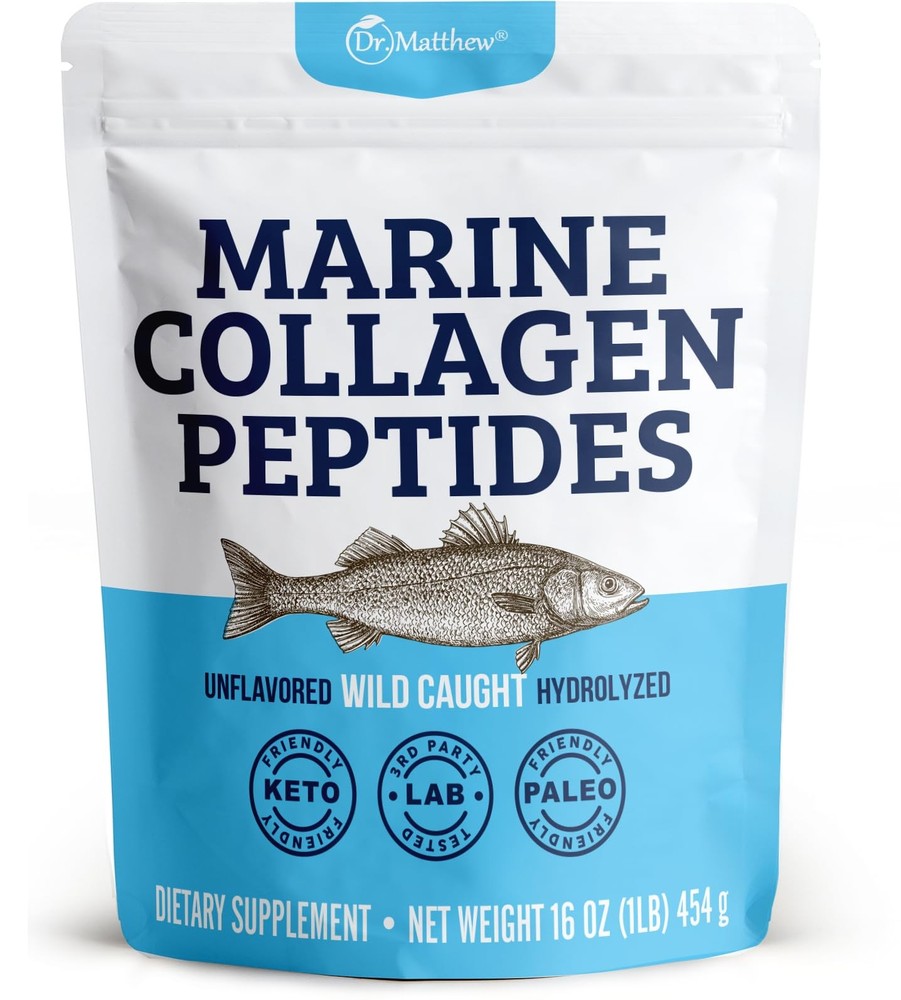 Hydrolyzed Wild-Caught Marine Collagen Peptides Powder for Skin & Joint Support
